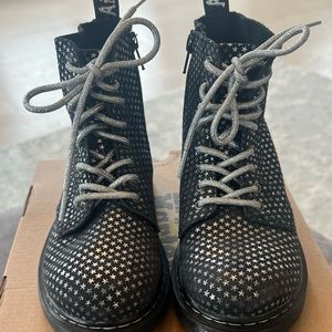 Black Suede with silver star Dr. martens
